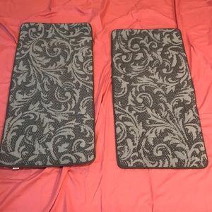 Rug Memory Foam Rugs with Swirl Pattern Green Set of 2
